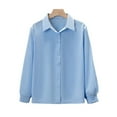 thumbnail image 1 of CENL Women Casual Chiffon Shirt Female Long Sleeve Loose Solid Blouse Top Office Lady, 1 of 9
