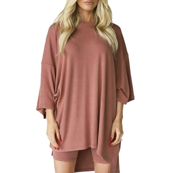 CENL Women Oversized T-Shirt Shorts Cycling Gym Sports Set Tracksuit Lounge Wear