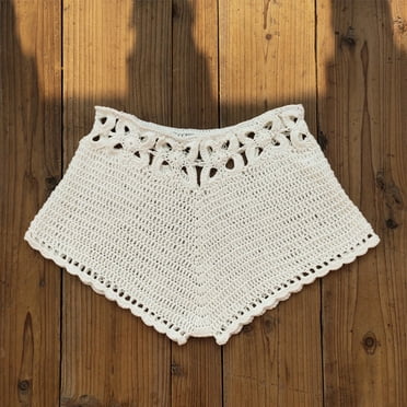 CENL Women Relaxed Crochet Swim Shorts Bottoms Bikini Beach Swimwear Swimming pants
