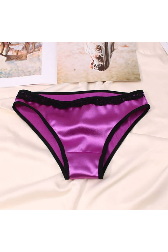 CENL Women Sexy Satin Briefs G-string Thongs Lingerie Underwear Panties Silky Knicker