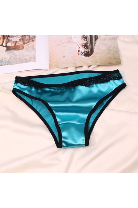 CENL Women Sexy Satin Briefs G-string Thongs Lingerie Underwear Panties Silky Knicker