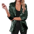 thumbnail image 1 of CENL Women Shinny Sequins Blazer Casual Party Jacket Coat Fall Rave Outerwear Blazer, 1 of 9