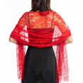 thumbnail image 1 of CENL Women Wedding Wrap Shawl Hollow Out Tulle Lace Party Evening Long Shawls Scarf Tassels Ladies Sun Protection Tops, 1 of 11