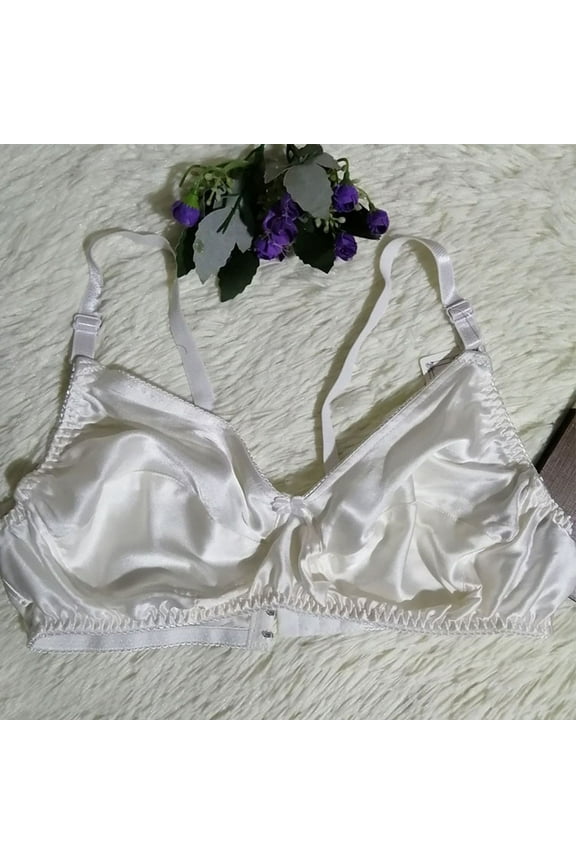 CENL Womens Silk Thin Bra Solid Non-wire Brassiere Soft Cup Bras 36C 38C 40C 44C 42C