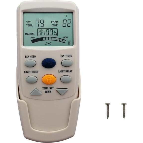 Replacement Remote for Hampton Bay Thermostatic Ceiling Fan Control FAN-9T L3HFAN-9T 303.9MHz 3-Speed LCD Display Temp with Timer Key No Light Dimmer Reverse (Remote Only)