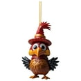 CENSENFA Flat Cute Chicken Hanging Ornament Christmas Hat Chick