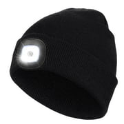 CENSGO Beanie with Light, Unisex USB Rechargeable LED Beanie, Lighted Knitted Cap Ideal Gifts for Men Women Black