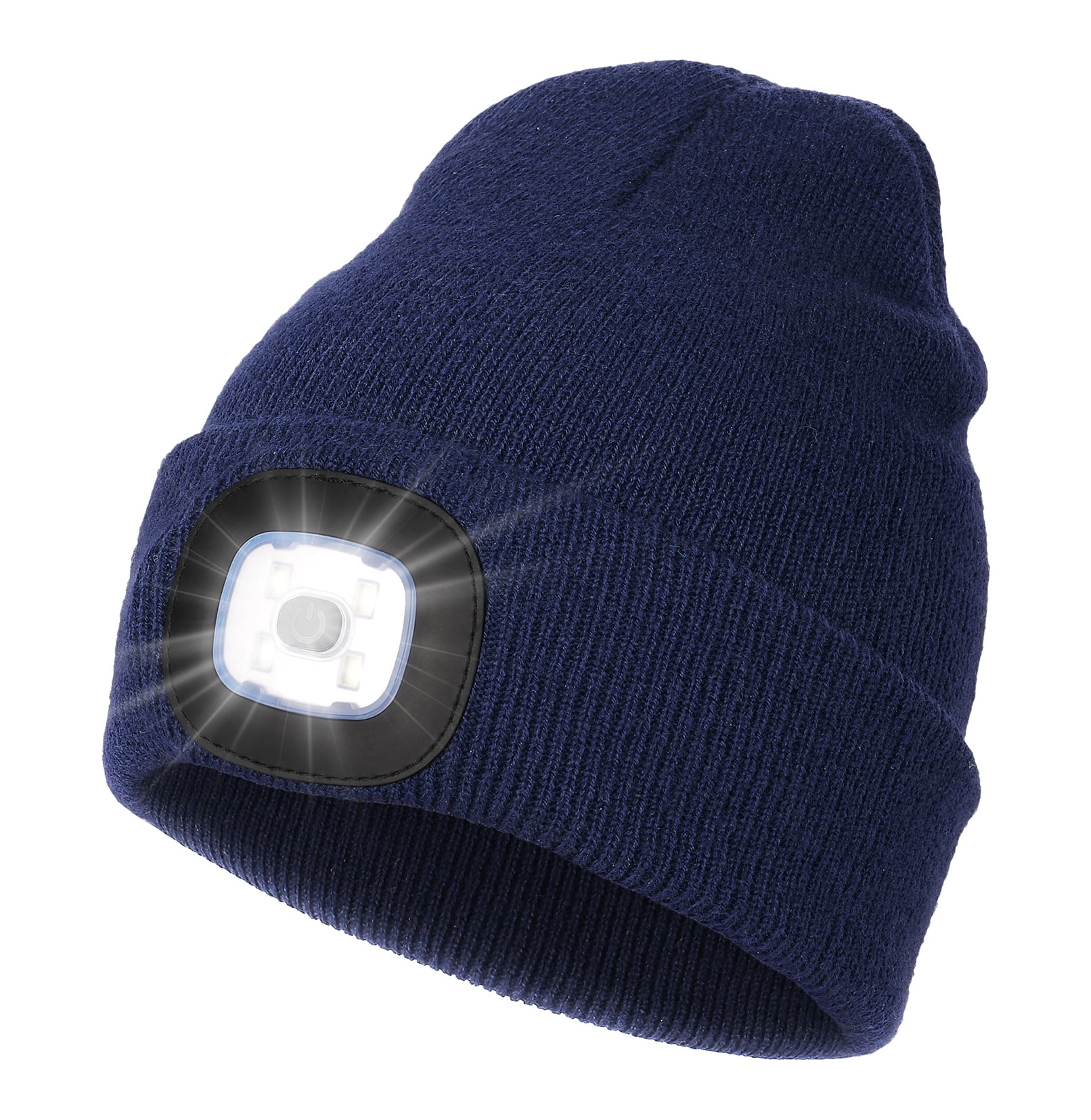 CENSGO Kid's Navy Blue Beanie with Builtin LED Headlight, USB