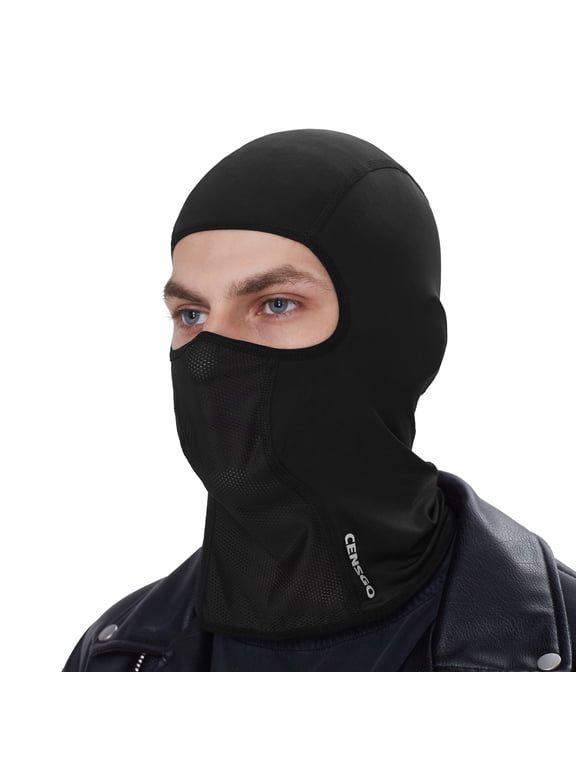 Cooling Summer Balaclava Helmet Liner, Breathable Face Mask, Head Cover for Motorcycle, Riding (Black, M)