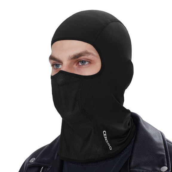 CENSGO Cooling Summer Balaclava Helmet Liner, Breathable Face Mask, Head Cover for Motorcycle, Riding (Black, S)
