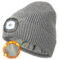 thumbnail image 1 of CENSGO Warm Fleece Lined Beanie with a Light, USB Rechargeable Hand Free Light Winter Hat with Light Built in, Gifts for Men Dad Husband Him(Gray), 1 of 15
