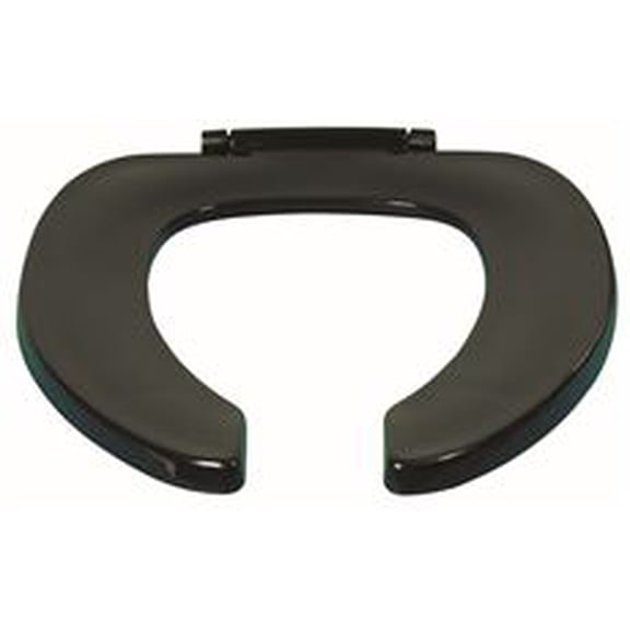 Centoco Plastic Open Front Elongated Toilet Seat Less Cover Black