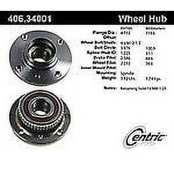 CENTRIC PARTS - HUB ASSEMBLY Fits select: 1984-1991 BMW 325, 1991 BMW 318