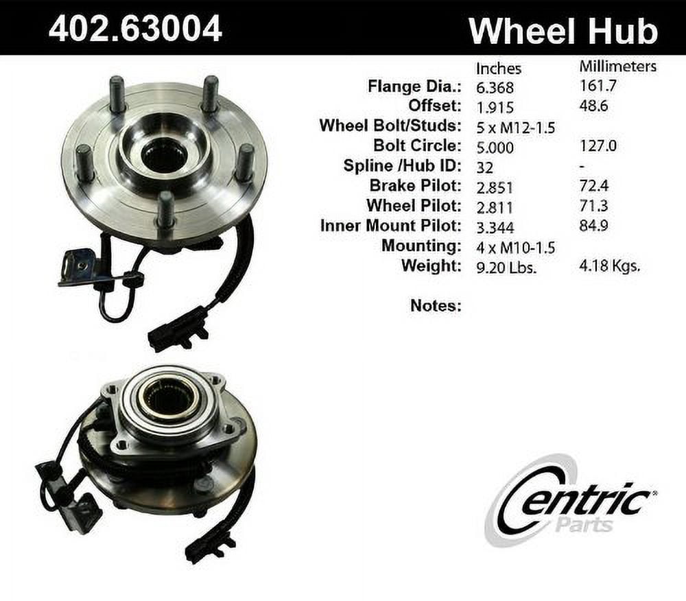 Adeco Rear Wheel Bearing & Hub Assembly WH512360 - Fits 2008-2011 Chrysler Town & Country, Dodge Grand Caravan, VW Routan 3.3L-4L