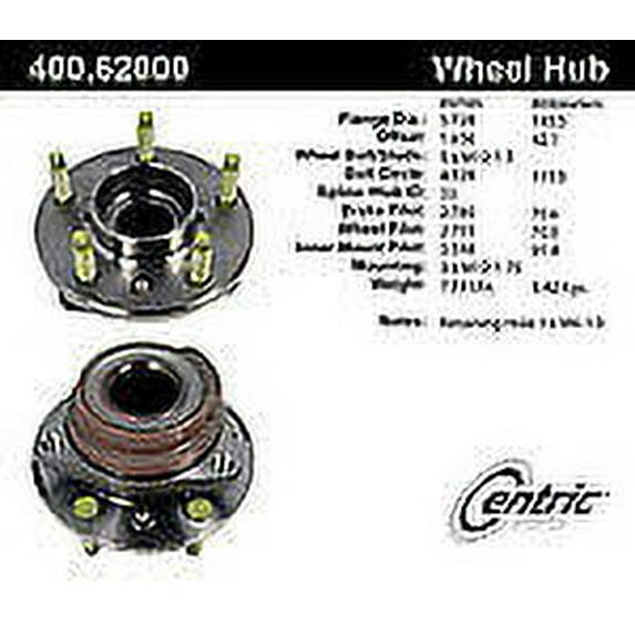 CENTRIC PARTS - HUB Fits select: 2000-2008 CHEVROLET IMPALA, 2005 BUICK ALLURE