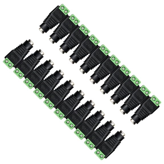 CENTROPOWER 40 Pcs DC 12V Power Plug Connector/Adaptor Female for Led Strip Light CCTV Camera - 5.5 X 2.1 mm