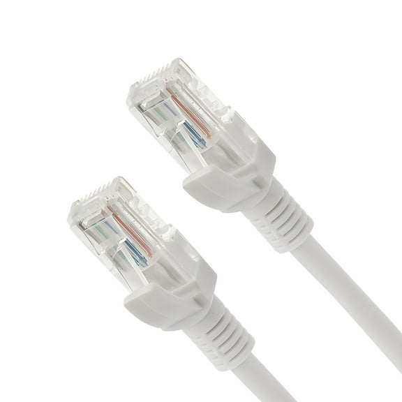 CENTROPOWER Cables Cat6 60FT 2 Pack, Ethernet Network Patch Cable, Internet Wire White for Modem, Router, Pc, TV