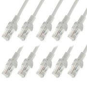 CENTROPOWER Cables Cat6 6FT 10 Pack, Ethernet Network Patch Cable, Internet Wire White for Modem, Router, Pc, TV