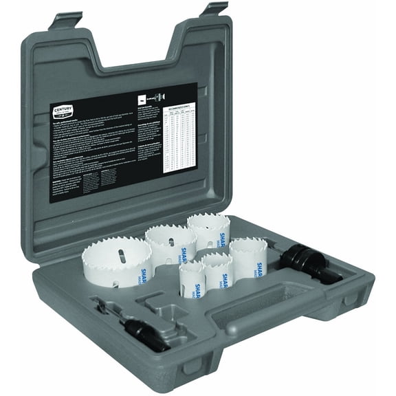 Century Drill & Tool 5902 Shark Tooth Electricians Bi-Metal Hole Saw Kit, 8-Piece