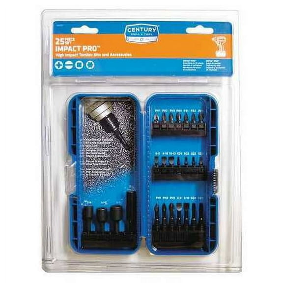 CENTURY DRILL AND TOOL 66921 Impact Pro Screwdriving,25 Pc Set