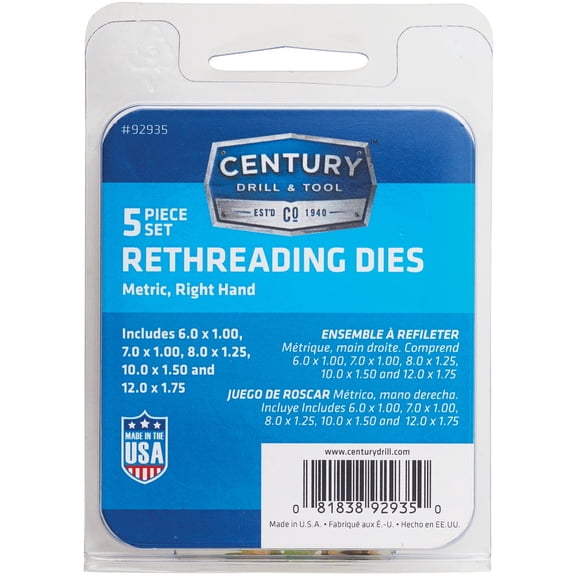 CENTURY DRILL & TOOL 5-Piece Tap & Die Set - Pack of 8