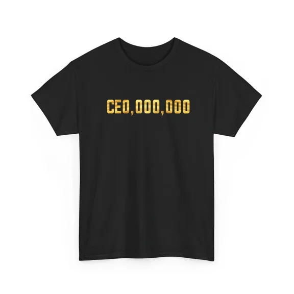 CEO 000 000 Gold Text Chief Executive Officer Wealth Unisex T-Shirt, Size S-5XL