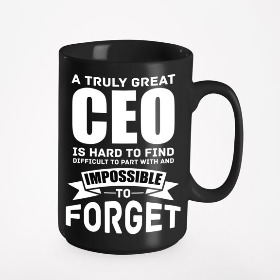 CEO Appreciation Message or Quotes, Black 15oz Ceramic Mug
