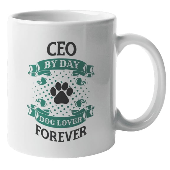 CEO Dog Lover Coffee & Tea Mug for Director, Boss, Men or Women (11oz)
