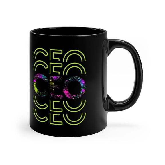 CEO or Business Owner Motivational 11oz Black Coffee Mug