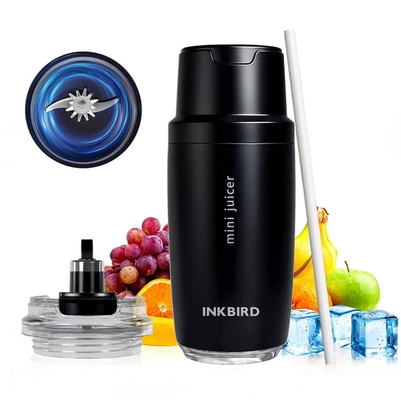 Inkbird Portable Blender with Insulated Cup, Cordless Electric Protein Shaker Bottle - USB Rechargeable Mixer Cup for Shakes and Meal Replacements, BPA-Free Tritan,320ml