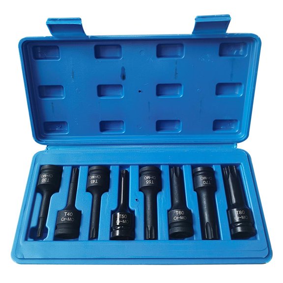 CEORPER 1/2 Pneumatic Hex Bit Socket Set RT5,RT6,RT7,RT8,RT10,RT12,RT13,RT14(8Pcs)