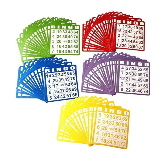 CEORPER 100pcs Families Games Night Essential Bright Bingo Card Compacts Storage