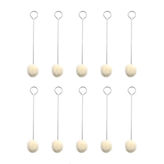 CEORPER 10Pcs Wools Ball Brush Metal Handle DIY Accessories Wool Daubers Assisted Dyeing Tool Coloring Ball