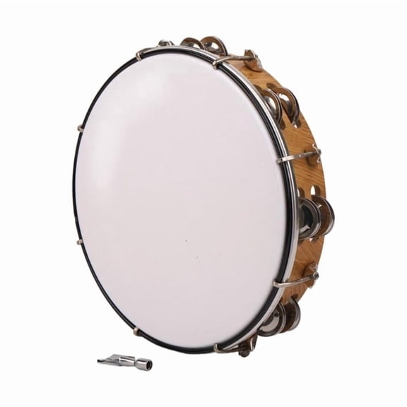 CEORPER 10inch Double Row Bells Tambourine Small Musical Beat Instrument Hand Drum