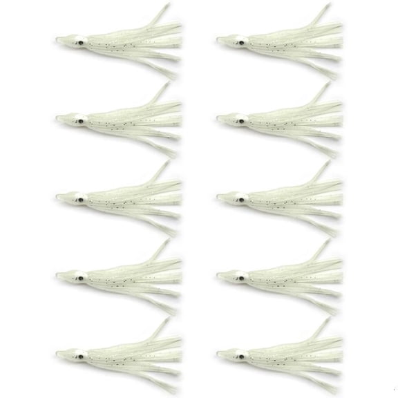 CEORPER 10pcs 90mm Fishing Lures Luminous Octopus Soft Baits Rubber Squid Lures