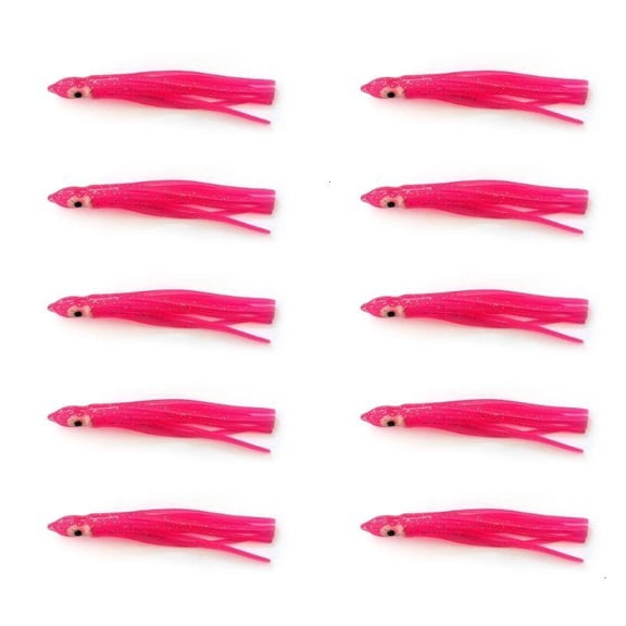 CEORPER 10pcs 90mm Fishing Lures Luminous Octopus Soft Baits Rubber Squid Lures