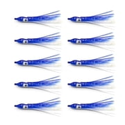 CEORPER 10pcs 90mm Fishing Lures Luminous Octopus Soft Baits Rubber Squid Lures