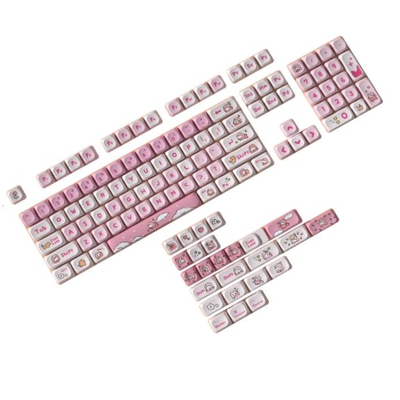CEORPER 129PCS Keycaps for Mechanical Keyboard Switches Lazy Theme Keycaps Keycaps