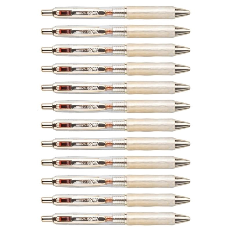 CEORPER 12Pcs Retractable Exam Pen Black Gel Ink Smooth Glides Press Mechanism Design