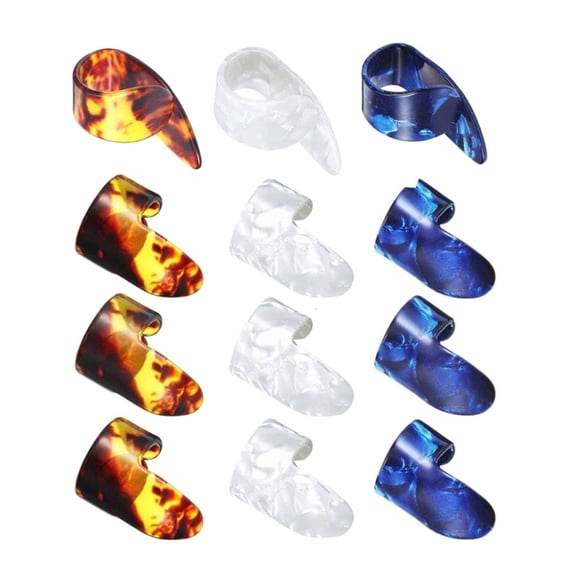 CEORPER 12Pcs Thumb and Finger Picks Guitar Finger Picks Fingertip Hands Sleeves