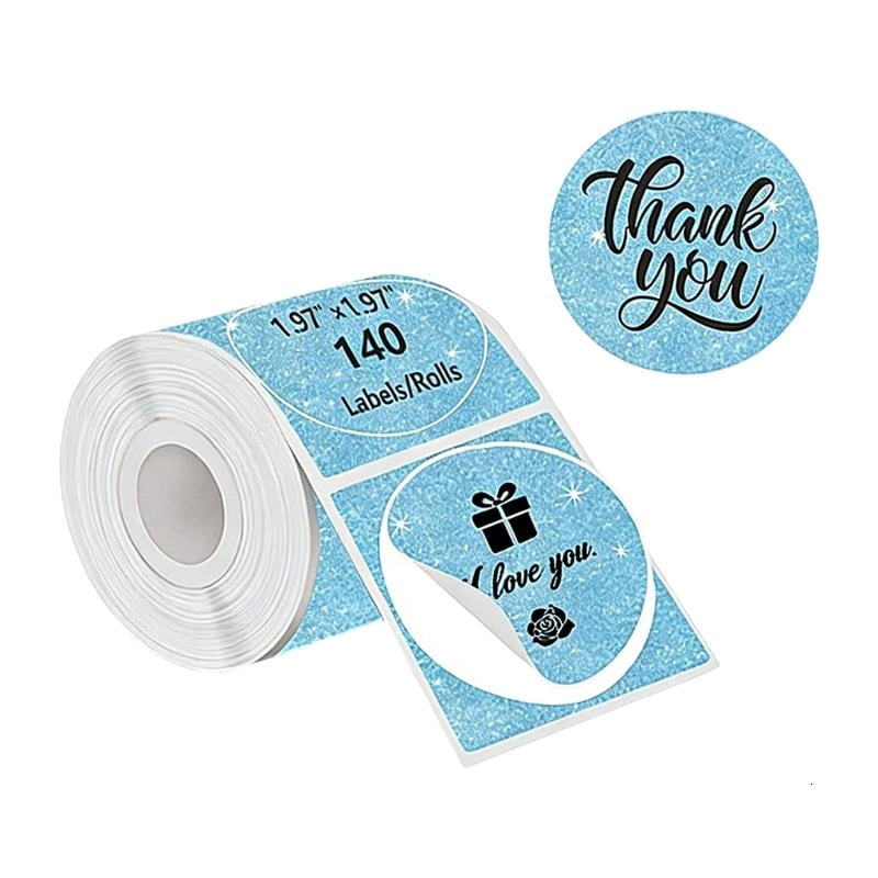 CEORPER 140Pcs 50mm Sparkling Round Thermal Label For Offices Document ...