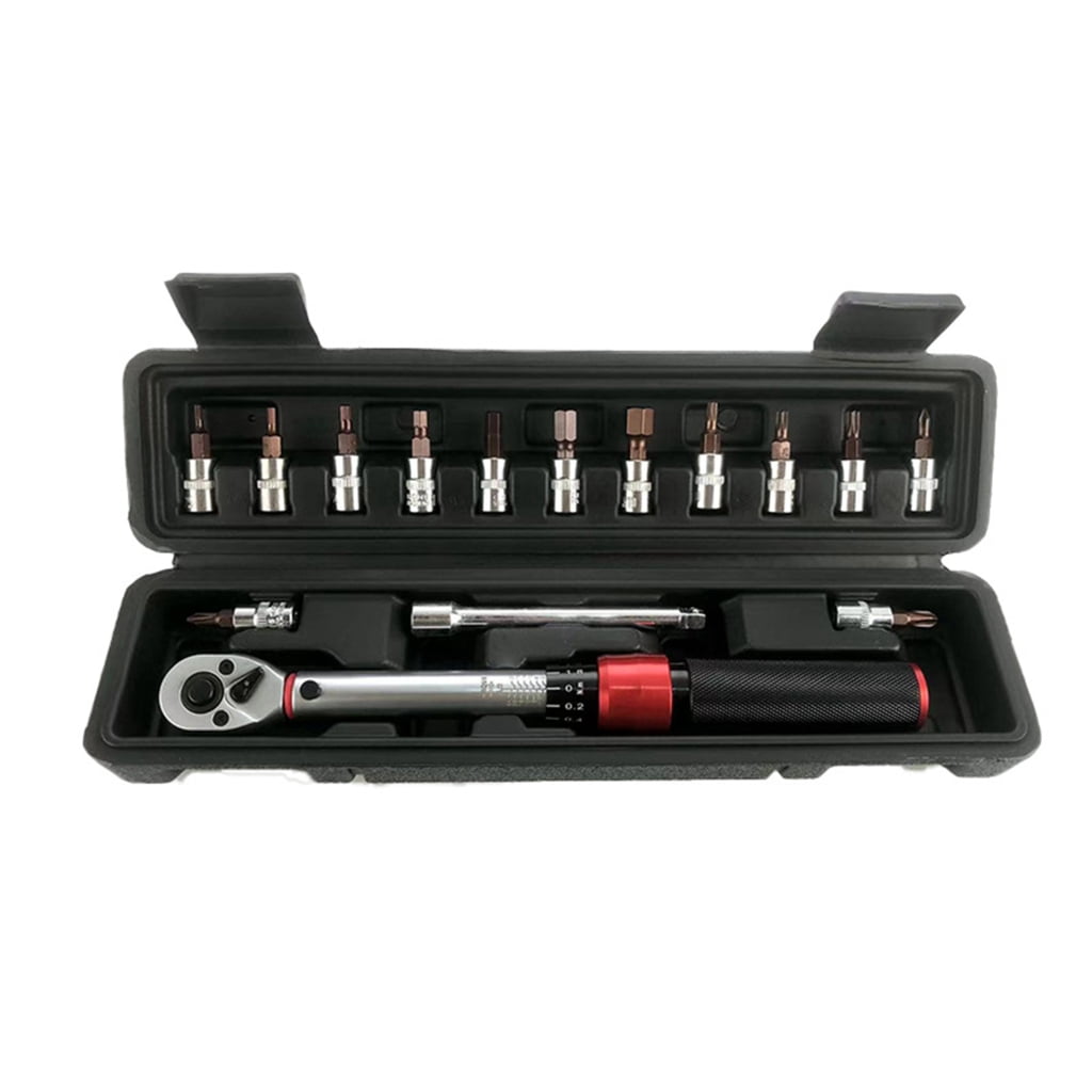 CEORPER 16Pcs Adjustable Preset Torque Wrench Set Professional Alloy Steel 1/4” Drive