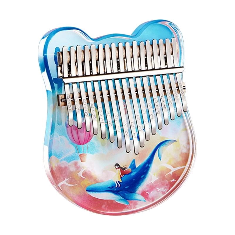 CEORPER 17/21 Keys Thumb Piano with Tune Hammer Acrylic Finger Piano for Kid Beginners