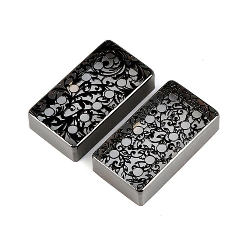 CEORPER 2 Pcs Electric Guitars Pickup Cover Flower Pattern Brass Humbuckers Cover