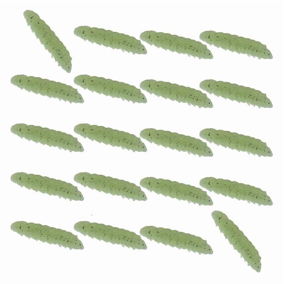 CEORPER 20Pcs Maggot Fishing Lures 4Cm Floating Baits Simulation Grub Soft Baits