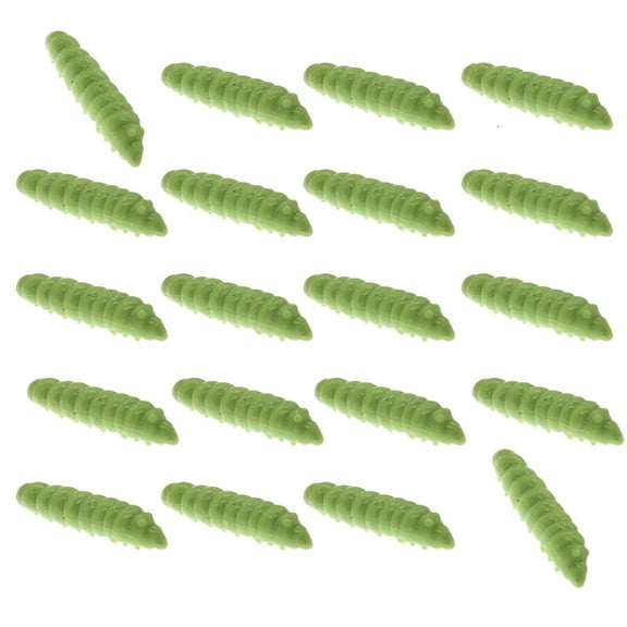 CEORPER 20Pcs Maggot Fishing Lures 4Cm Floating Baits Simulation Grub Soft Baits