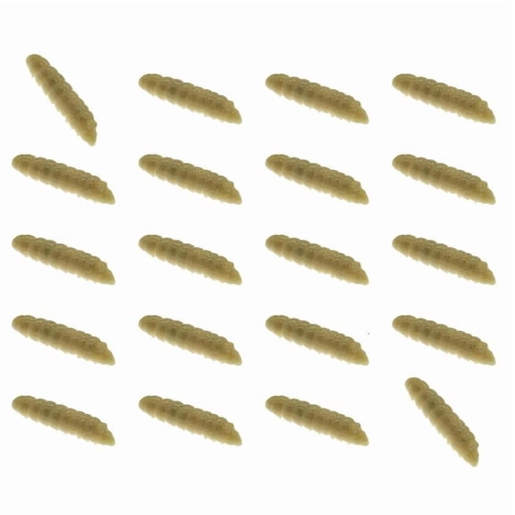 CEORPER 20Pcs Maggot Fishing Lures 4Cm Floating Baits Simulation Grub Soft Baits