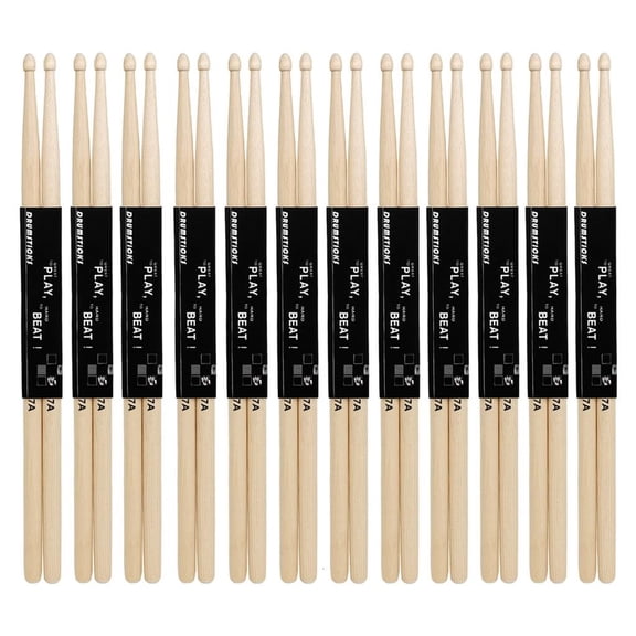 CEORPER 24Pcs Maple Wood Drumsticks for Drum Exercise Drum Sticks Musical Instrument Percussion Accessories 7A Drumsticks Set