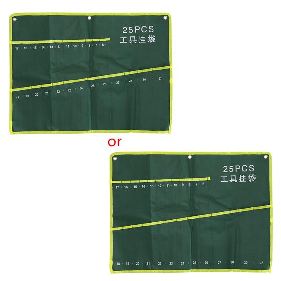 CEORPER 25 Pockets Durable Canvas Spanner Wrench Tool Roll Up Storage Bag