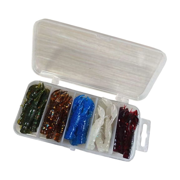 CEORPER 25PCS Soft Plastic Fishing Lures Artificial Swimbait Floating Shrimp Crawfish Lure for Outdoor Fishing Easy to Use